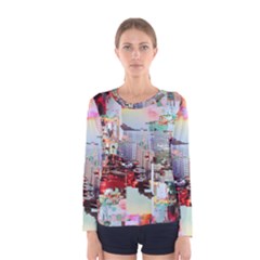 Digital Computer Technology Office Information Modern Media Web Connection Art Creatively Colorful C Women s Long Sleeve T-shirt