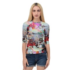 Digital Computer Technology Office Information Modern Media Web Connection Art Creatively Colorful C Quarter Sleeve Raglan T-shirt