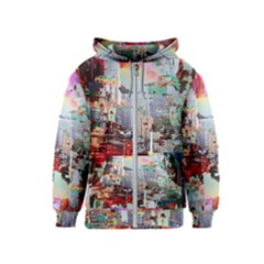 Digital Computer Technology Office Information Modern Media Web Connection Art Creatively Colorful C Kids  Zipper Hoodie