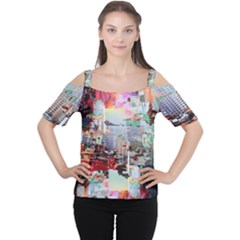 Digital Computer Technology Office Information Modern Media Web Connection Art Creatively Colorful C Cutout Shoulder T-shirt