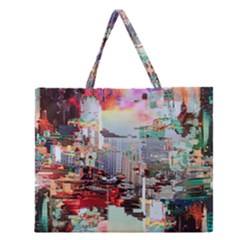 Digital Computer Technology Office Information Modern Media Web Connection Art Creatively Colorful C Zipper Large Tote Bag