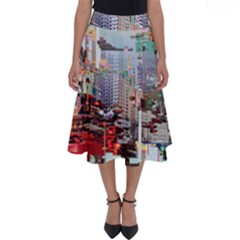 Digital Computer Technology Office Information Modern Media Web Connection Art Creatively Colorful C Perfect Length Midi Skirt