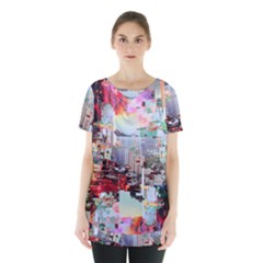 Digital Computer Technology Office Information Modern Media Web Connection Art Creatively Colorful C Skirt Hem Sports Top