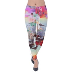 Digital Computer Technology Office Information Modern Media Web Connection Art Creatively Colorful C Velvet Leggings