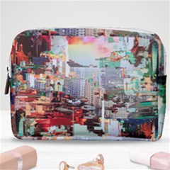 Digital Computer Technology Office Information Modern Media Web Connection Art Creatively Colorful C Make Up Pouch (medium)