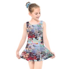 Digital Computer Technology Office Information Modern Media Web Connection Art Creatively Colorful C Kids  Skater Dress Swimsuit by Maspions