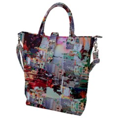 Digital Computer Technology Office Information Modern Media Web Connection Art Creatively Colorful C Buckle Top Tote Bag by Maspions