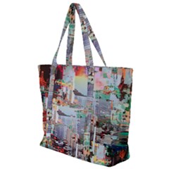 Digital Computer Technology Office Information Modern Media Web Connection Art Creatively Colorful C Zip Up Canvas Bag