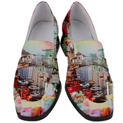 Digital Computer Technology Office Information Modern Media Web Connection Art Creatively Colorful C Women s Chunky Heel Loafers