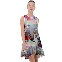 Digital Computer Technology Office Information Modern Media Web Connection Art Creatively Colorful C Frill Swing Dress