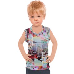 Digital Computer Technology Office Information Modern Media Web Connection Art Creatively Colorful C Kids  Sport Tank Top