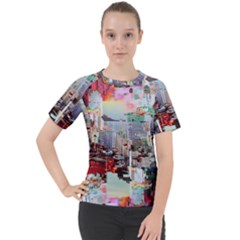 Digital Computer Technology Office Information Modern Media Web Connection Art Creatively Colorful C Women s Sport Raglan T-shirt