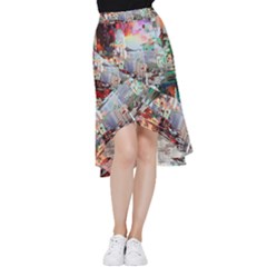 Digital Computer Technology Office Information Modern Media Web Connection Art Creatively Colorful C Frill Hi Low Chiffon Skirt