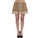 Wooden Wickerwork Texture Square Pattern Skater Skirt View1