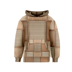 Wooden Wickerwork Texture Square Pattern Kids  Pullover Hoodie