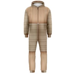 Wooden Wickerwork Texture Square Pattern Hooded Jumpsuit (men) by Maspions