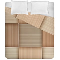 Wooden Wickerwork Texture Square Pattern Duvet Cover Double Side (california King Size)