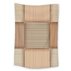 Wooden Wickerwork Texture Square Pattern Large Tapestry