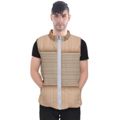 Wooden Wickerwork Texture Square Pattern Men s Puffer Vest