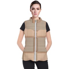 Wooden Wickerwork Texture Square Pattern Women s Puffer Vest