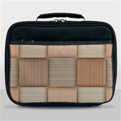 Wooden Wickerwork Texture Square Pattern Lunch Bag