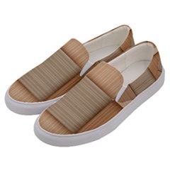 Wooden Wickerwork Texture Square Pattern Men s Canvas Slip Ons by Maspions