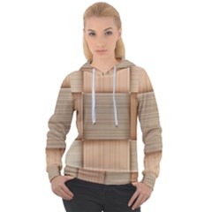 Wooden Wickerwork Texture Square Pattern Women s Overhead Hoodie by Maspions