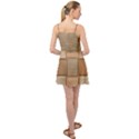 Wooden Wickerwork Texture Square Pattern Summer Time Chiffon Dress View2