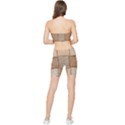 Wooden Wickerwork Texture Square Pattern Stretch Shorts and Tube Top Set View2