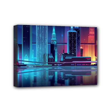 Digital Art Artwork Illustration Vector Buiding City Mini Canvas 7  X 5  (stretched)