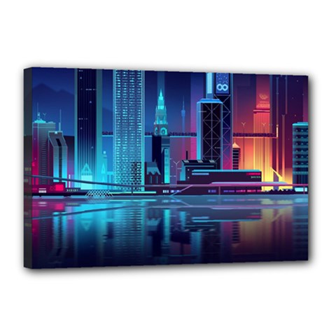 Digital Art Artwork Illustration Vector Buiding City Canvas 18  X 12  (stretched)