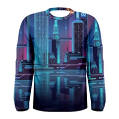 Digital Art Artwork Illustration Vector Buiding City Men s Long Sleeve T-shirt by Maspions