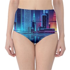 Digital Art Artwork Illustration Vector Buiding City Classic High-waist Bikini Bottoms