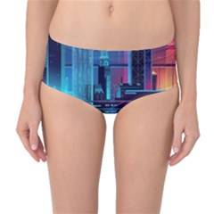 Digital Art Artwork Illustration Vector Buiding City Mid-waist Bikini Bottoms