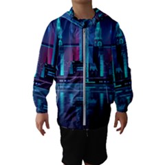 Digital Art Artwork Illustration Vector Buiding City Kids  Hooded Windbreaker