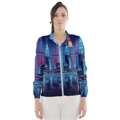 Digital Art Artwork Illustration Vector Buiding City Women s Windbreaker