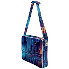 Digital Art Artwork Illustration Vector Buiding City Cross Body Office Bag by Maspions