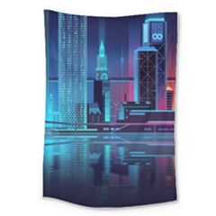 Digital Art Artwork Illustration Vector Buiding City Large Tapestry