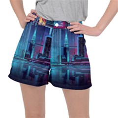 Digital Art Artwork Illustration Vector Buiding City Women s Ripstop Shorts