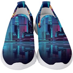 Digital Art Artwork Illustration Vector Buiding City Kids  Slip On Sneakers