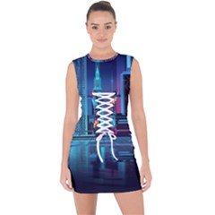 Digital Art Artwork Illustration Vector Buiding City Lace Up Front Bodycon Dress