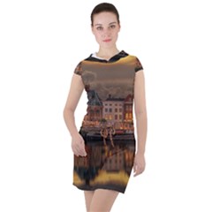 Old Port Of Maasslui Netherlands Drawstring Hooded Dress