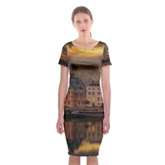 Old Port Of Maasslui Netherlands Classic Short Sleeve Midi Dress