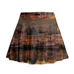 Old Port Of Maasslui Netherlands Mini Flare Skirt