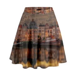 Old Port Of Maasslui Netherlands High Waist Skirt