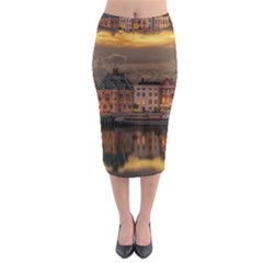 Old Port Of Maasslui Netherlands Midi Pencil Skirt