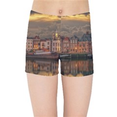 Old Port Of Maasslui Netherlands Kids  Sports Shorts