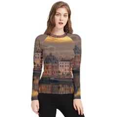 Old Port Of Maasslui Netherlands Women s Long Sleeve Rash Guard