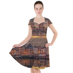 Old Port Of Maasslui Netherlands Cap Sleeve Midi Dress