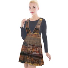 Old Port Of Maasslui Netherlands Plunge Pinafore Velour Dress